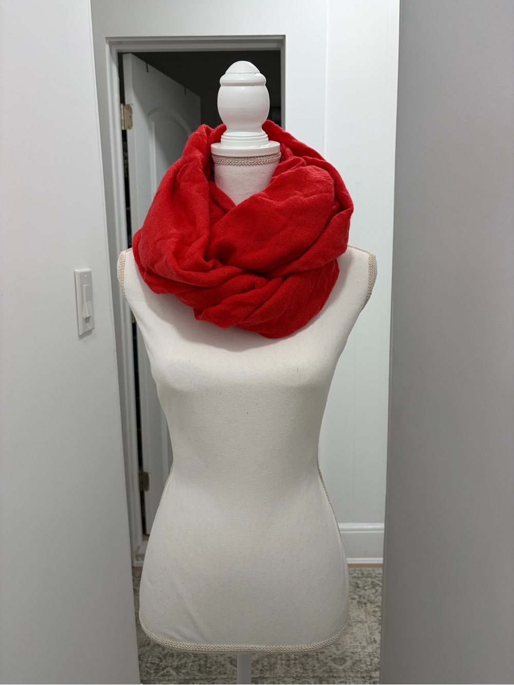 Red Orange Infinity Scarf - Bold Pop of Color!
